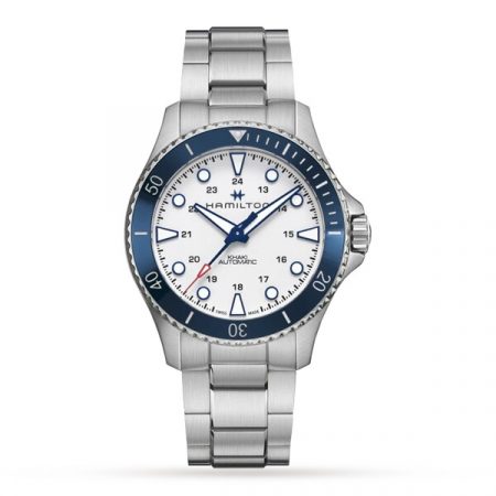 Khaki Navy Scuba Auto Silver Dial Stainless Steel Bracelet 43mm