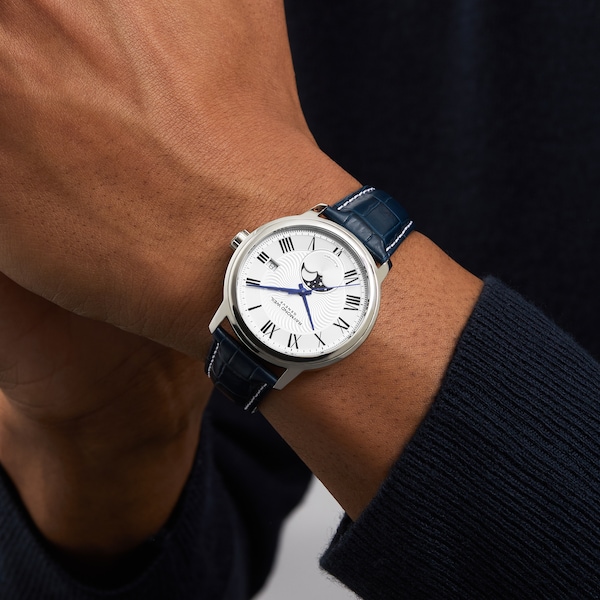 Maestro Moon Phase Blue Leather Watch 40mm - Image 3