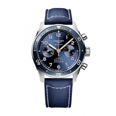 Spirit Flyback 42mm Steel Blue Fabric Strap Blue Sunray Dial