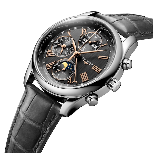 Master Collection 40mm Mens Watch Grey Alligator - Image 2