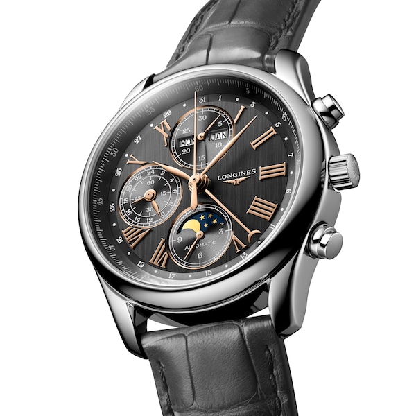 Master Collection 40mm Mens Watch Grey Alligator - Image 5