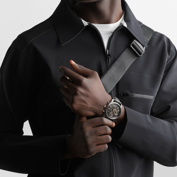 Master Collection 40mm Mens Watch Grey Alligator - Image 7