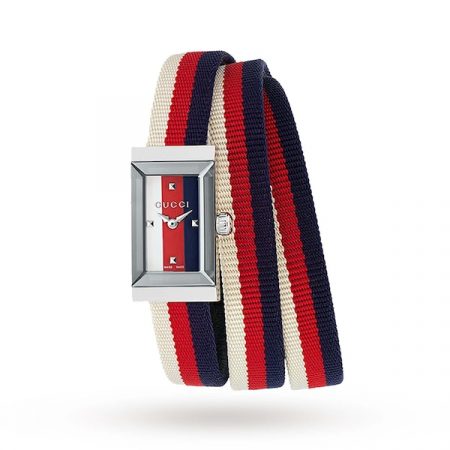 G-Frame Collection Red and Blue Strap Watch