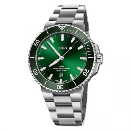 Aquis Date 43.5mm Green Dial Mens Watch