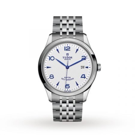 1926 41mm Mens Watch Steel Case Opaline and Blue Dial