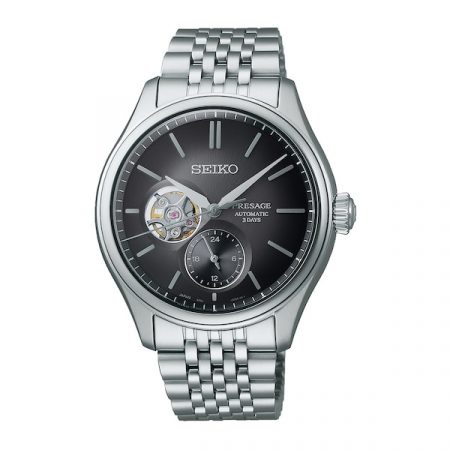 Presage Classic Series 'Sumi-iro' Open Heart 40mm Mens Watch Black
