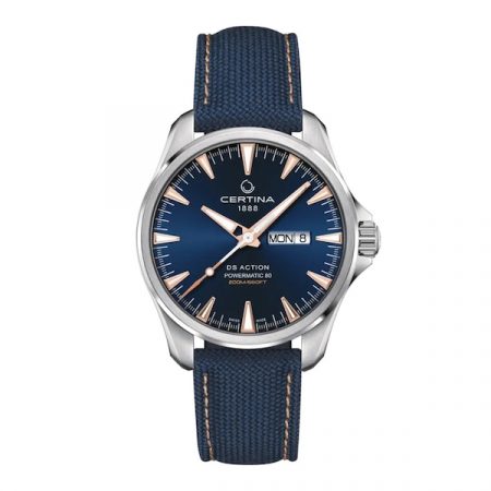 DS Action Day Date Powermatic 80 41mm Mens Watch Blue