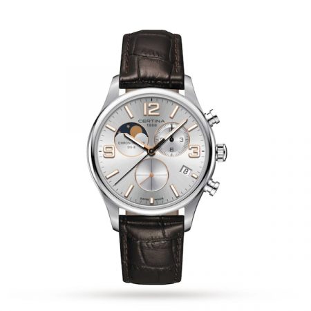 DS-8 Chronograph Moon Phase 42mm Mens Watch Silver