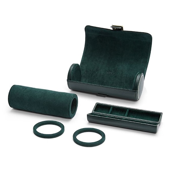 British Racing Green Triple Watch Roll - Image 3