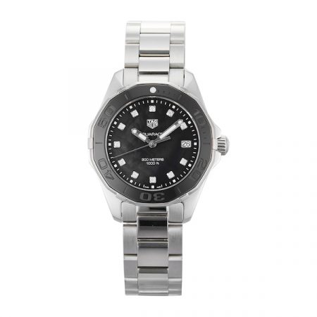 Aquaracer Black Mother of Pearl Steel Quartz Ladies Watch WAY131M.BA0748
