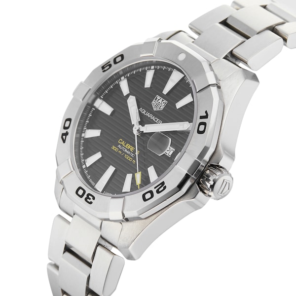 Aquaracer Calibre 5 Black Steel Mens Watch WAY2010.BA0927 - Image 2