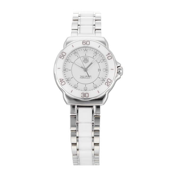 Formula 1 White Steel and Ceramic Quartz Ladies Watch WAH1315.BA0868